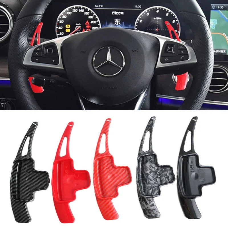 for Mercedes-benz carbon fiber shift paddles E-class M-class GLK A-class B-class steering wheel paddles interior modification