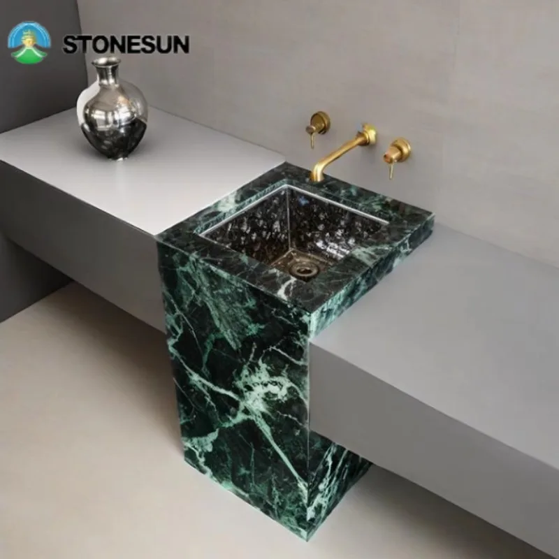 

StoneSun Rectangular Rosa Levanto Marble Bathroom Sink Rosso Lepanto Marble Washbasin Purple Red Marble Vessel Sink Basin Stone