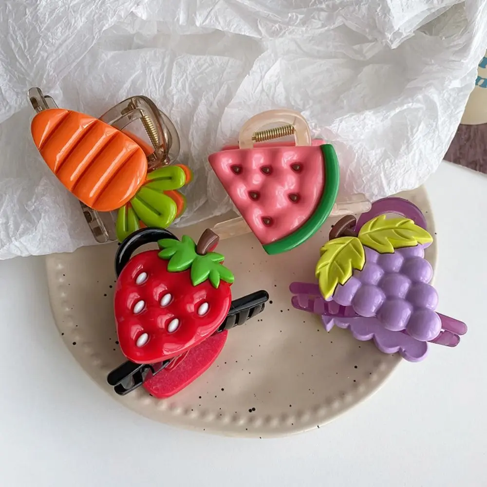 Słodki ananasowy owocowy klamra do włosów koreański arbuz truskawkowy klamra nakrycia głowy akcesoria do włosów duże rekin klipsy damskie
