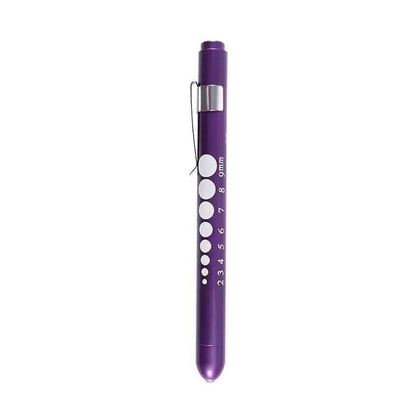 1pc Purple Aluminum Alloy Pen Light LED Flashlight White Light(Without Battery)