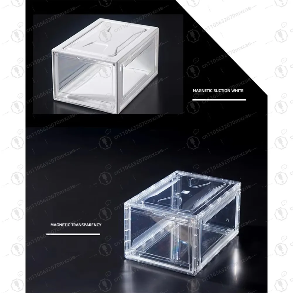 

Transparent Shoe Storage Box - Magnetic Closure Easy Assembly for Sneakers