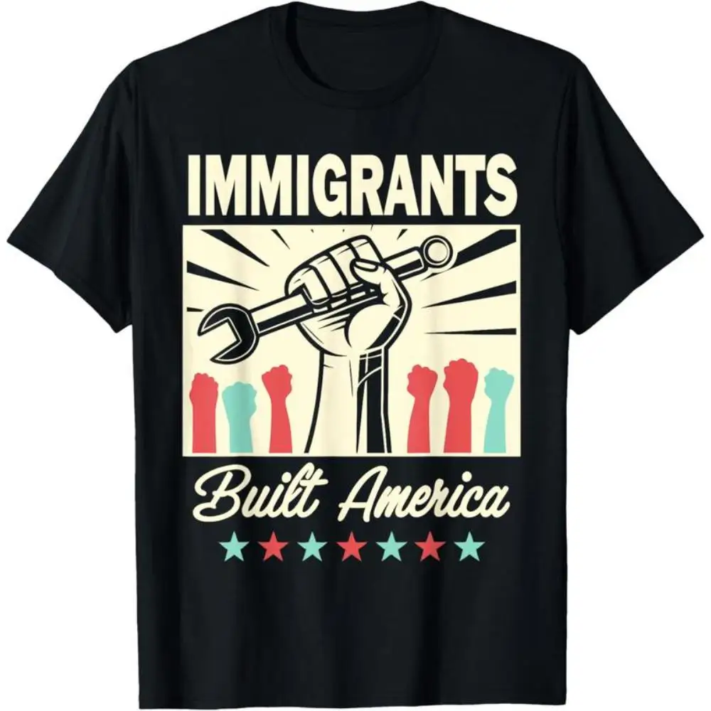

Empowering 'IMMIGRANTS BUILT AMERICA' Graphic Tee – Bold Statement Shirt for Social Justice & Pride
