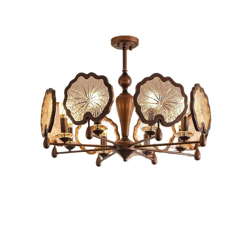 

Living room chandelier medium ancient style retro new Chinese style hall main light American high-end Nanyang style restaurant