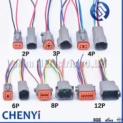 DT 2 3 4 6 8 12 Pin Automotive Sealed Electric Plug male female Waterproof Connector Wire Harness DT06-2S DT04-2P For Deutsch