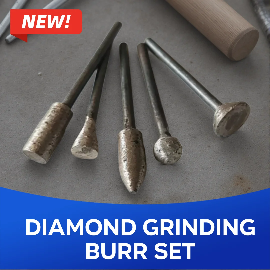 

3mm Shank Diamond Grinding Burr Set, Stone Carving & Lapidary Engraving Drill Bits Accessories
