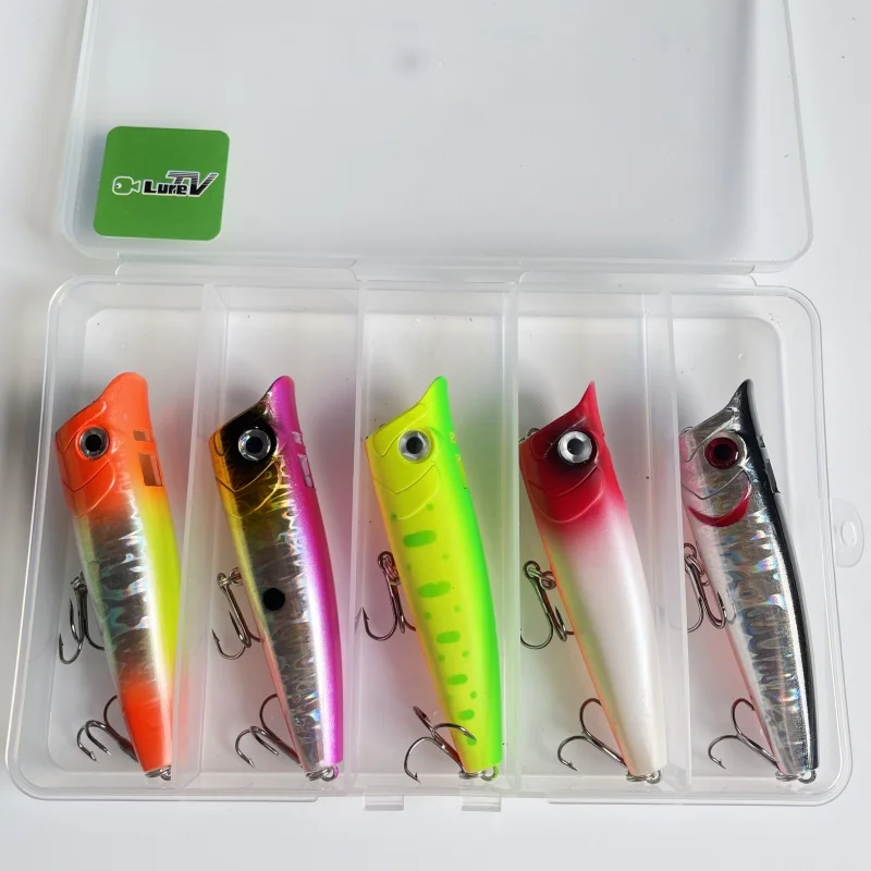 

LURETV Same Style Water Surface False Bait OP Wave Crawling Double Outlet Large Water Splash Road Sub Bait Long throw 5PCS 8cm 1