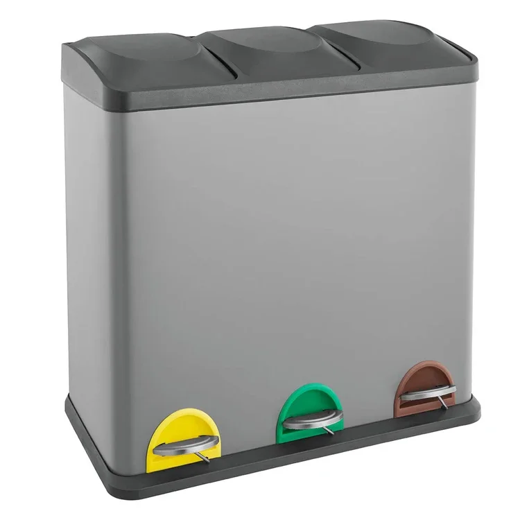 

Tool 45 liter pedal trash can triple trash can kitchen trash separation box