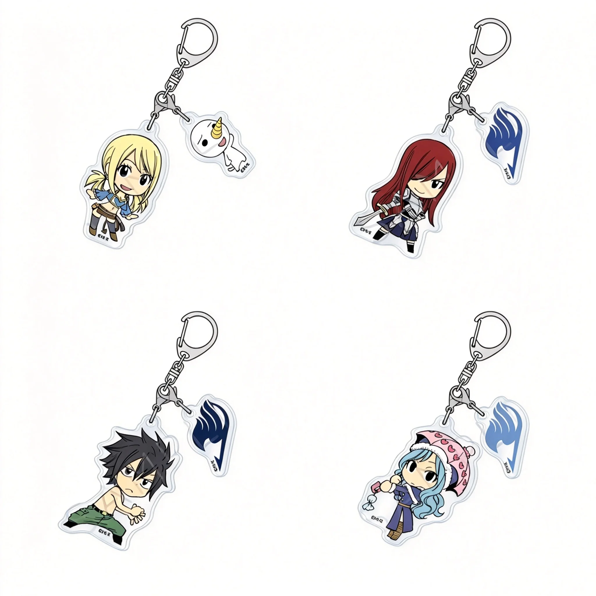 Anime FAIRY TAIL Lucy Heartfilia Double Button Acrylic Pendant Keychains Bag Decorations Gifts For Friends