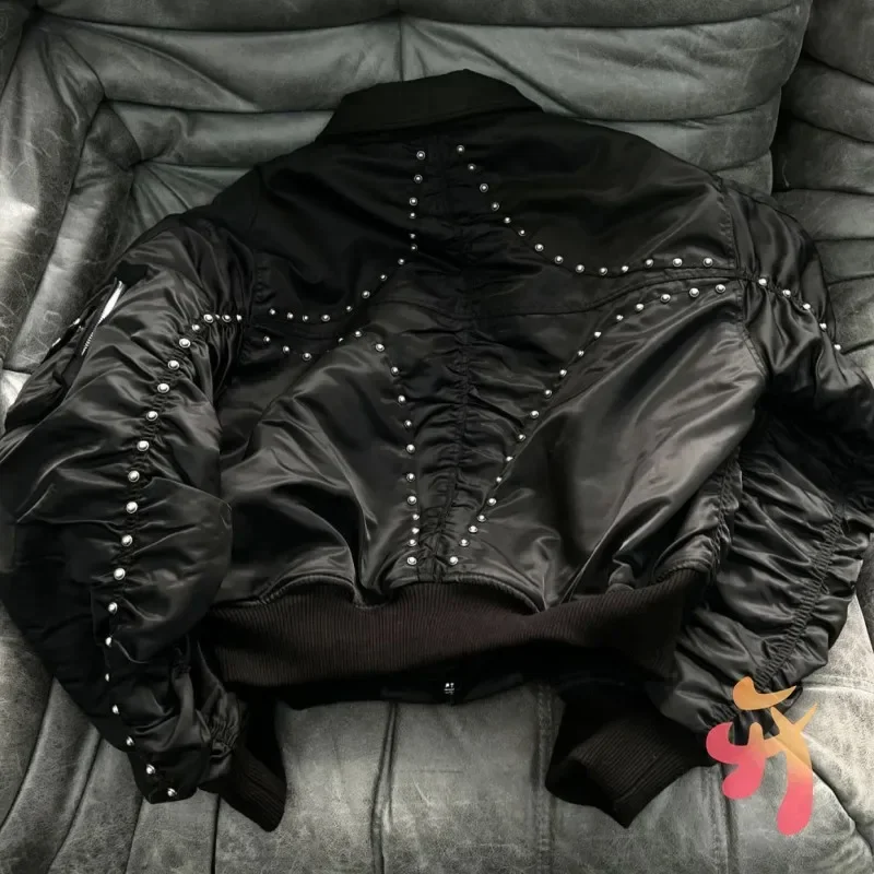 سترات نادي البلطجة القطنية الثقيلة في الشارع ستار مون برشام معدني بسحاب منفوخ معاطف شتوية سميكة ودافئة للرجال والنساء #6