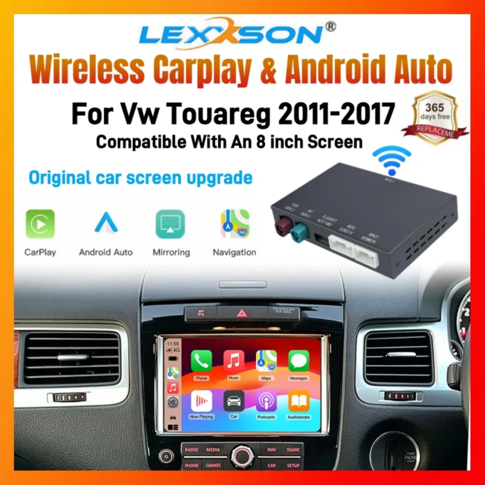 Wireless CarPlay Retrofit Box For Volkswagen Touareg RNS850 2011-2017 8 Inch Android Auto For Apple CarPlay Vw Navigation Mirror