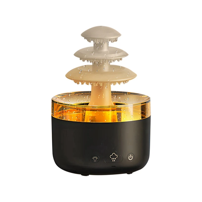 

Cloud Rain Air Humidifier Essential Oil Aromatherapy Diffuser USB Mute Mist Air Humidifier With 7 Colorful Light US Plug