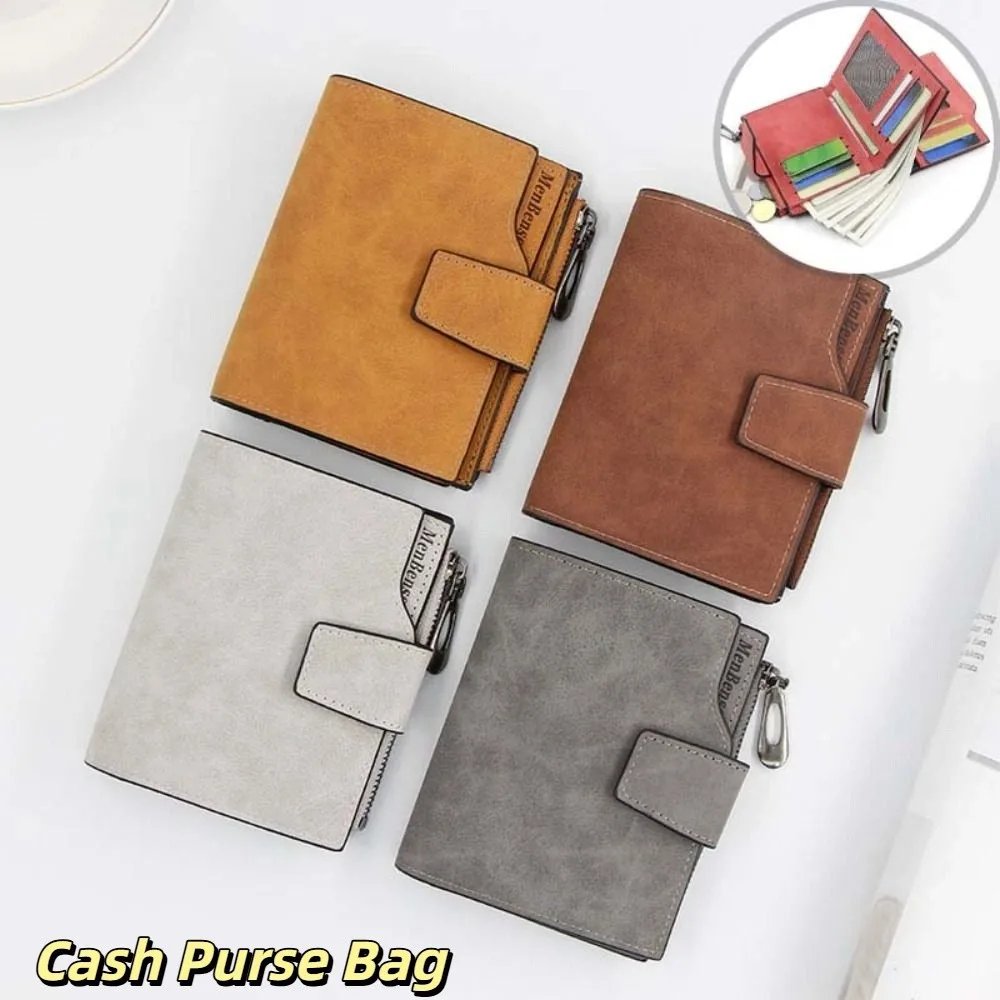 Koreanischen Stil Tasche Geldbörse Brieftasche Große Kapazität PU Leder Bargeld Geldbörse Tasche Multifunktions Karte Halter Kurze Brieftaschen Outdoor