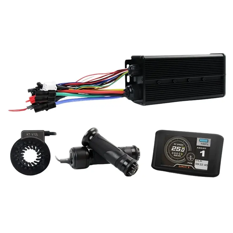 

ABVH-Electric Bike Accessory With XT150 Tri-Mode Controller 100A 48V-72V UKC1 Display For 5000W Brushless Motor