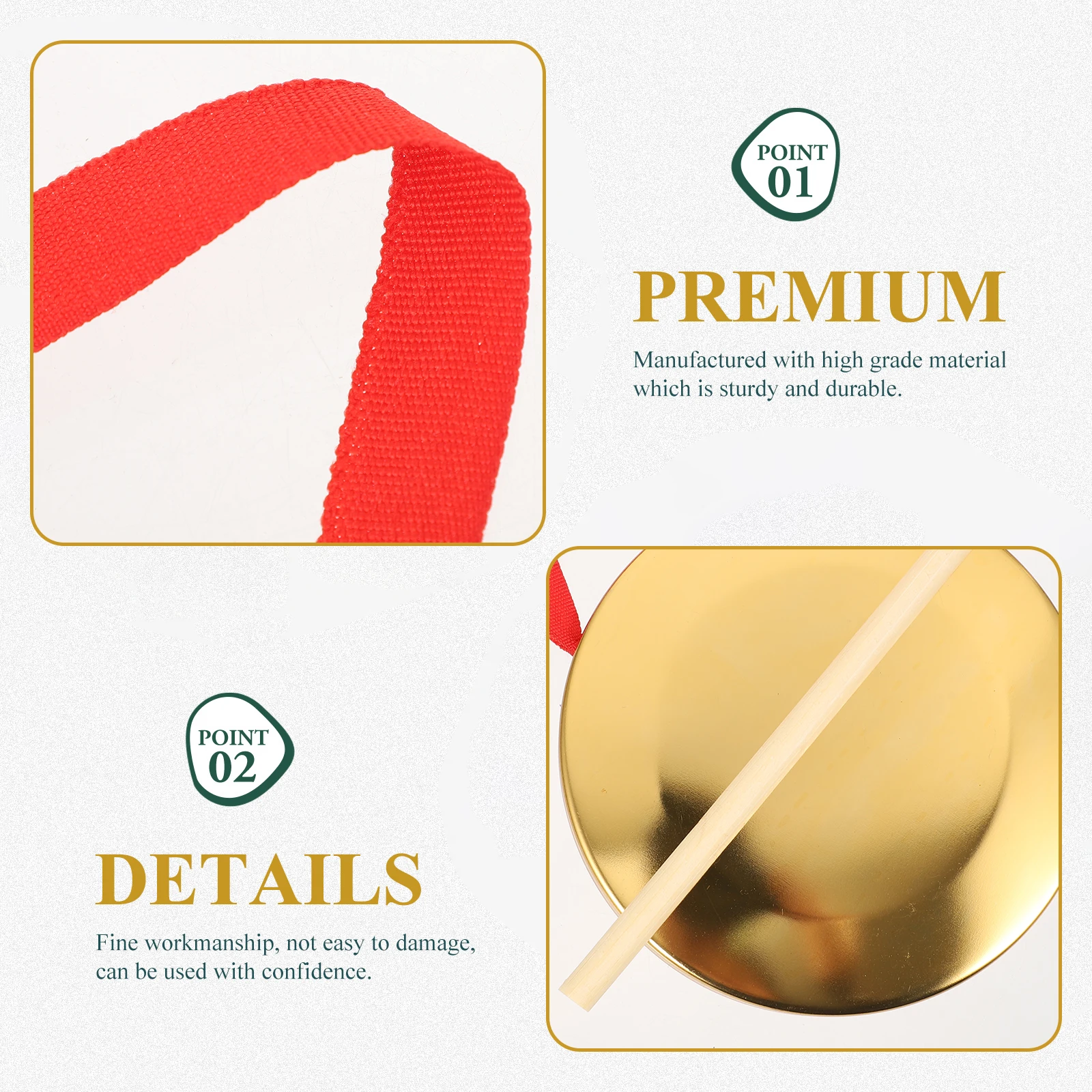 

1Set Hand Gong Mini Copper Gong Percussion Musical Instrument for Company Opening Festival Celebration Loud Crisp Sound Easy to