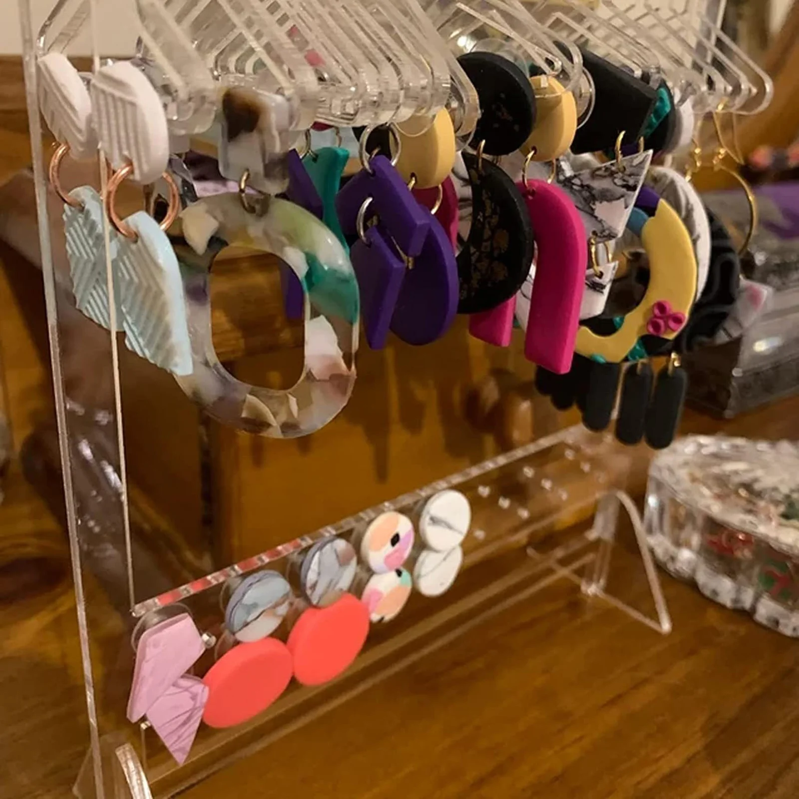 

Transparent Acrylic Jewelry Earring Necklace Holder St Display Rack Bracelet Ring ganizer Storage Decor