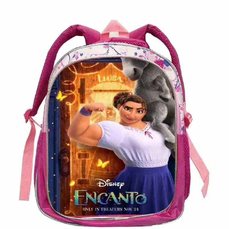 Disney Cartoon Baby Girls Schoolbag For Kindergarten Fashion New Movie Encanto Waterproof Schoolbag Pink Backpack Children Gifts