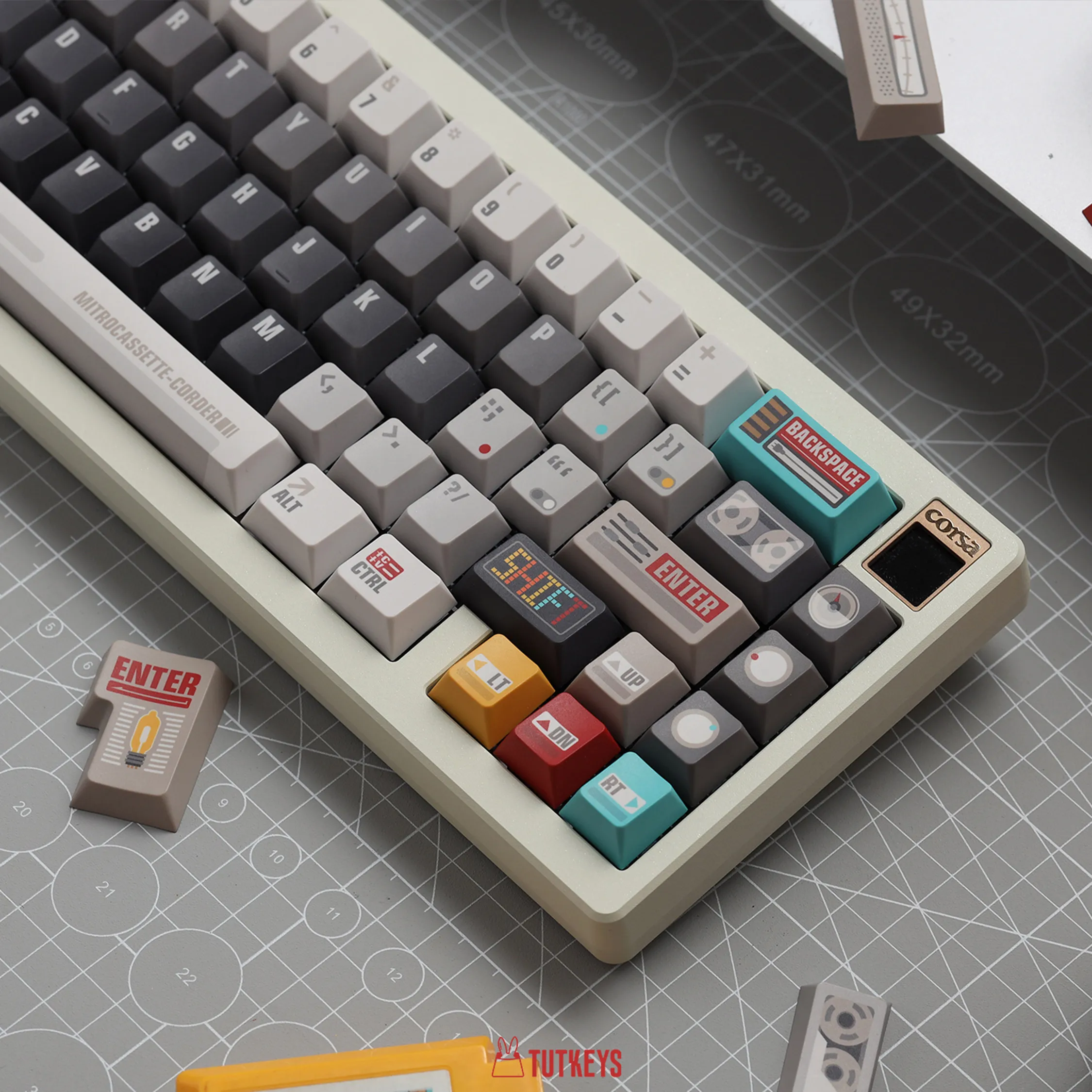 TUTKEYS Synthesizer Theme Keycaps Set PBT Cherry Profile Custom Original Artisan Keycaps for Mechanical Keyboard Accessories DIY