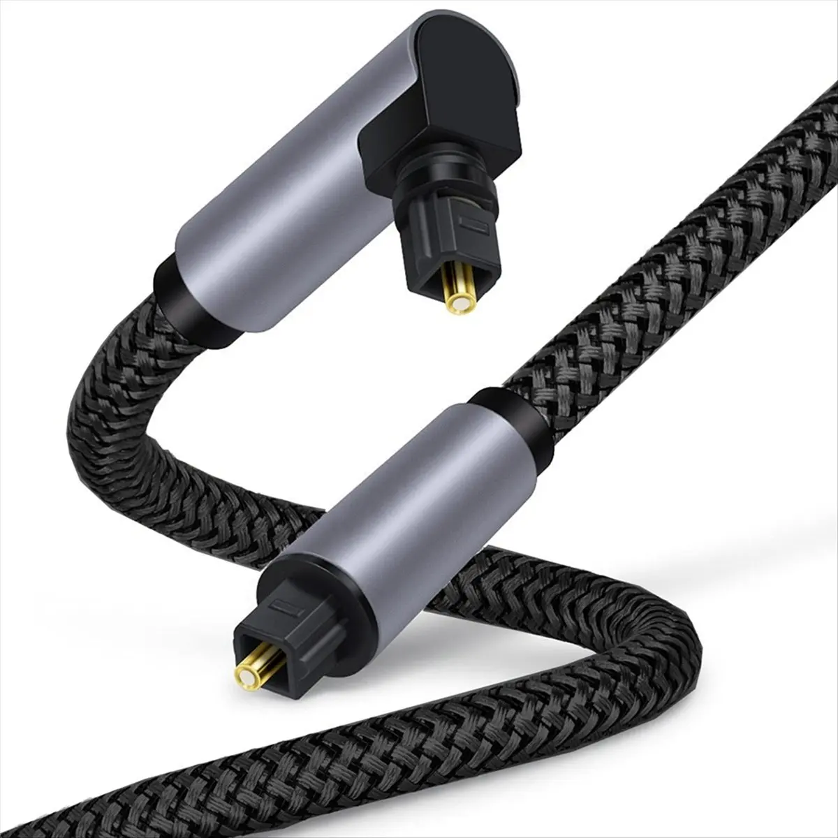 [VALUE PACK]90Degree Digital Optical Audio Cable 5.1 Right Angle for Toslink SPDIF Coaxial Cable for Blu-Ray Player Soundbar 5M