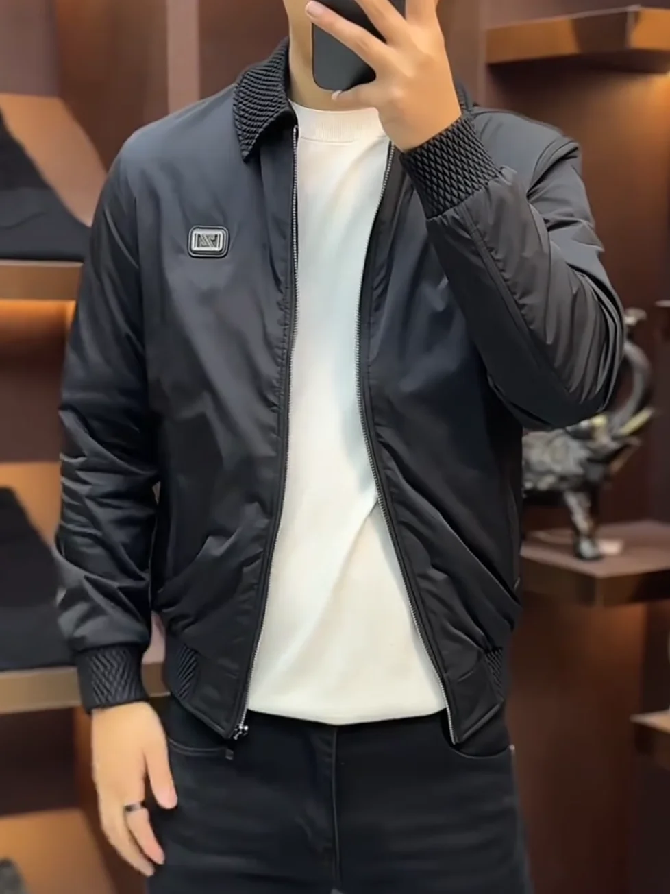 

High Quali Casual Men's Jaet Collared Outerwear Spring Autumn Faionable Personali Youthful Antibacterial Stand Fit