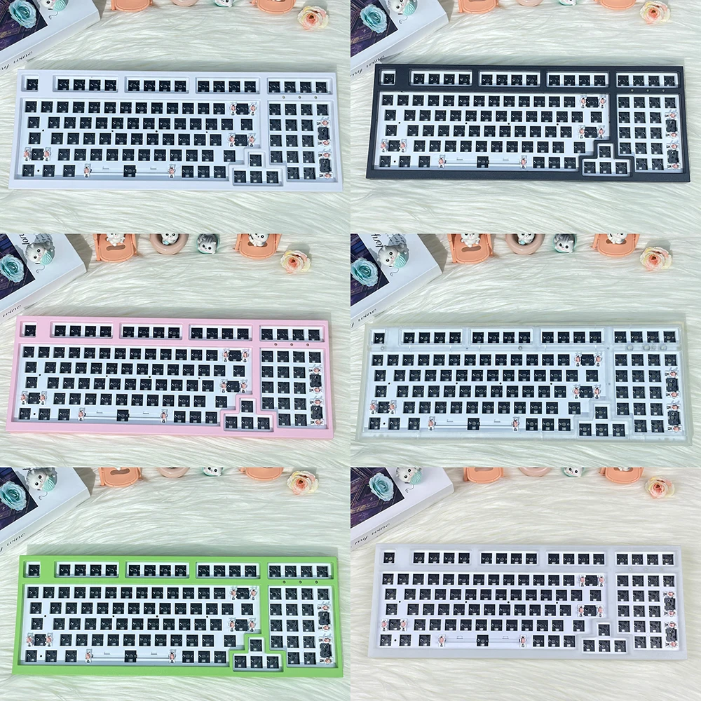 T98 Mechanical Keyboard Kit 98 Keys Bluetooth Wireless Wired 3 Mode Keyboard Customization Kit Satellite Axis Full Key Hot Swap