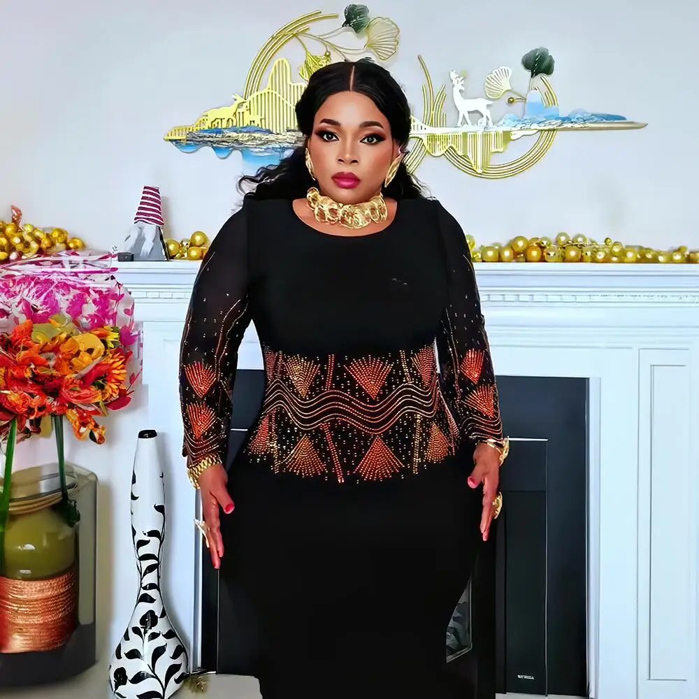 Conjunto de duas peças vestidos africanos para mulher vestidos de turquia para mulher luxo elegante 2025 vestido de casamento luxuoso vestidos africanos