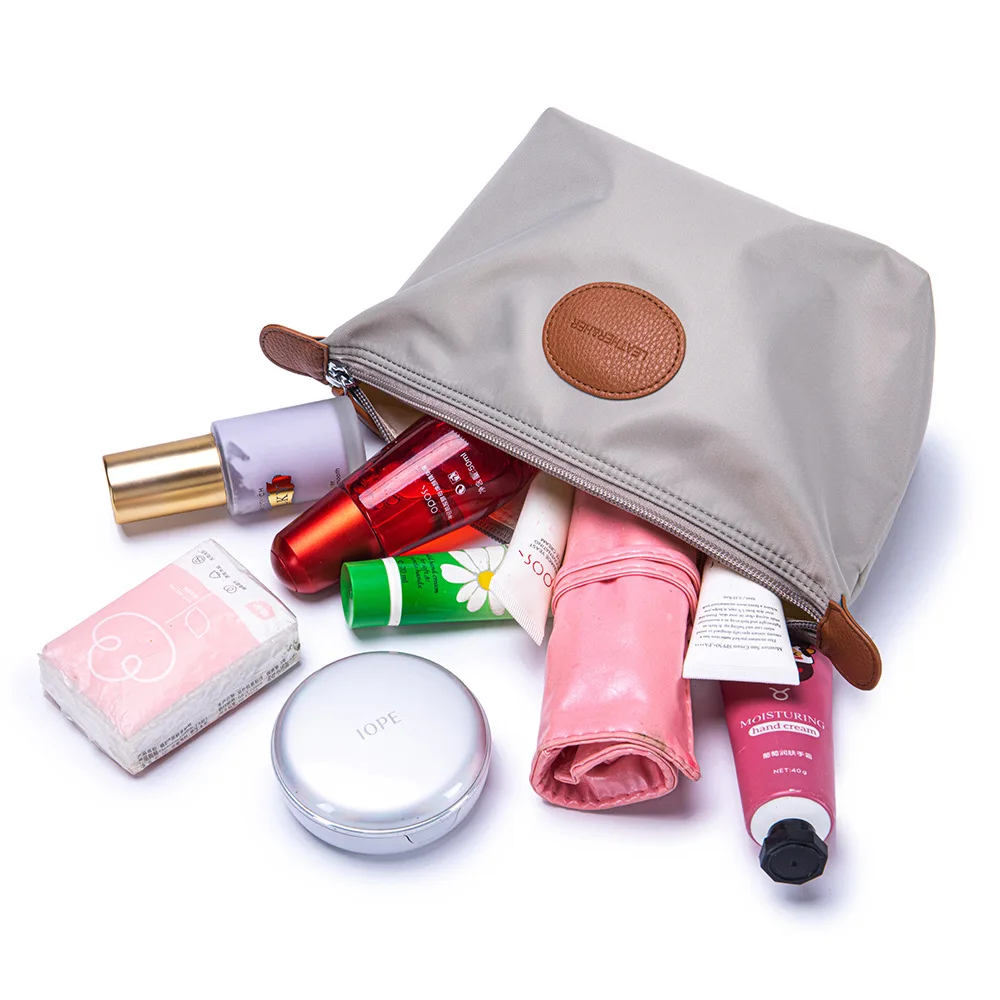 

Multi-functional Makeup and Toiletries Bag Nylon Cloth Zipper Cosmetic Bag Travel Makeup Pouch with Compartments for Women Girls