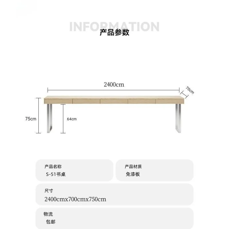 Log Color Solid Wood L Desk with Drawers Modern Simple Computer Workstation for Loratory Home Office