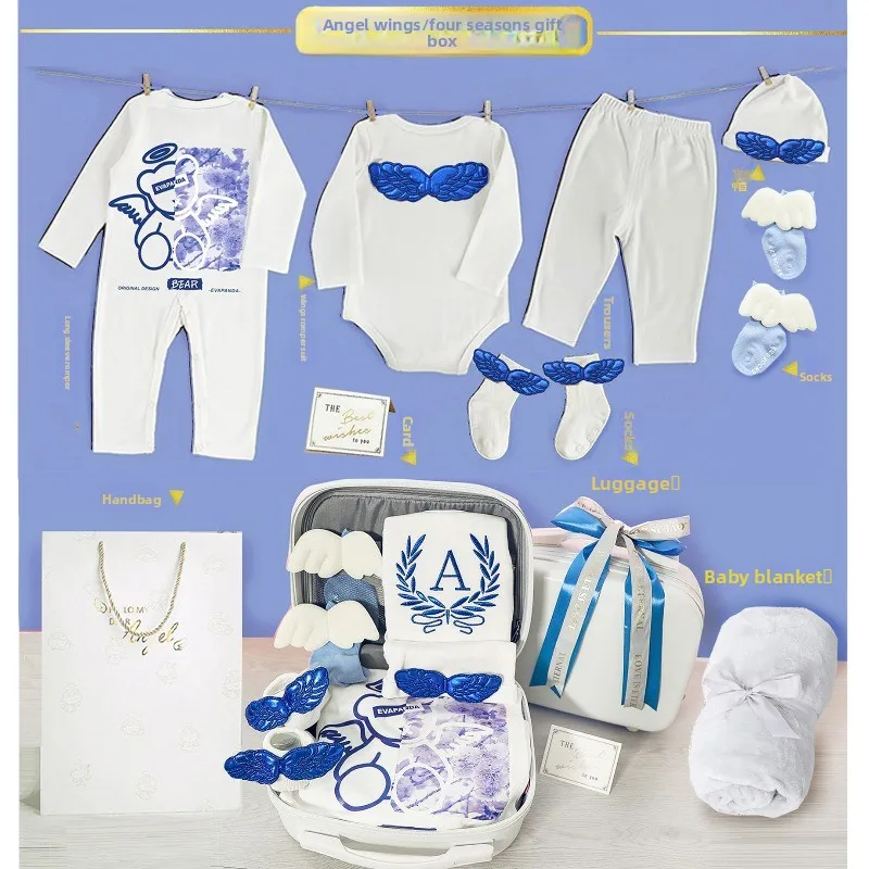 Full Moon Newborn Pure Cotton Baby Gift Box Clothes 100 Days Boy and Girl Baby One Year Old Gift Supplies Newborn Boutique