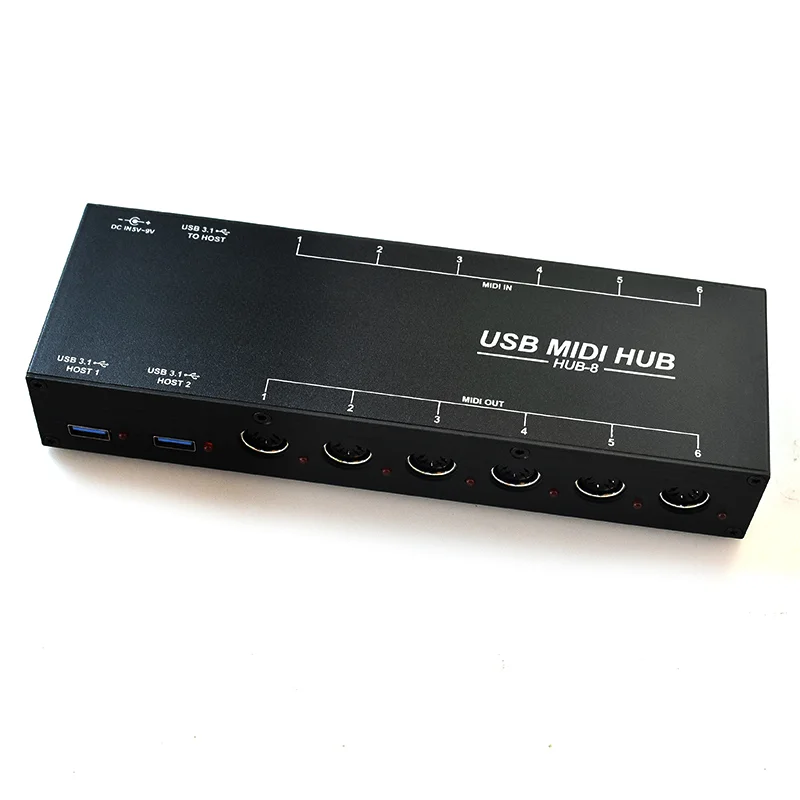 MIDI HUB-8 High Performance USB 3.1 MIDI Hub 6 x6 MIDI DIN