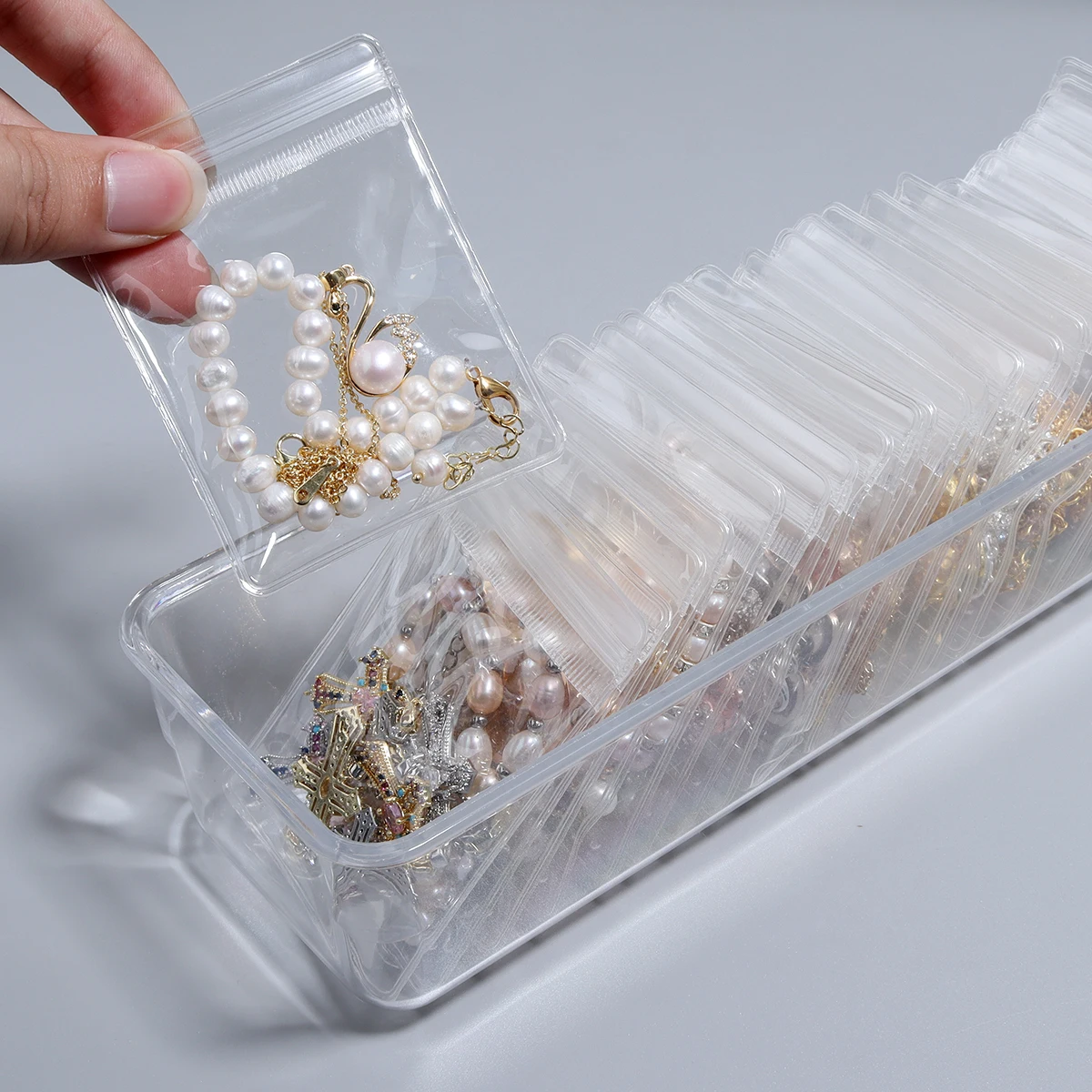 Transparent Acrylic Jewelry Storage Box Cosmetics Organizer Holder for Earing Ring Jewelry Desktop Storage Clear Plastic Trays