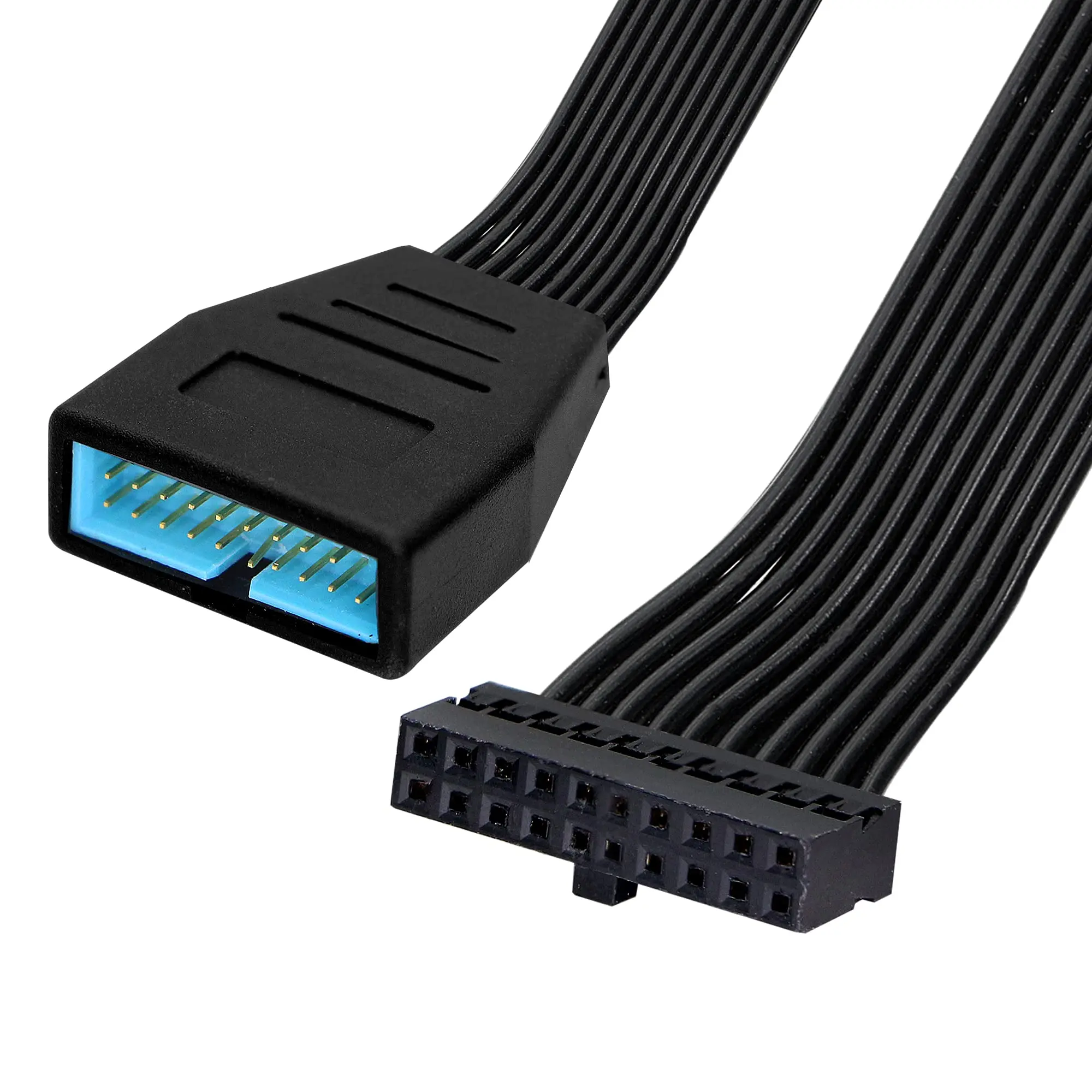 Adaptador USB Interno de 19 Pinos 20 Pinos Mini USB 3.0 Macho para Fêmea, Cabo Extensor USB de Perfil Baixo para Placa-Mãe