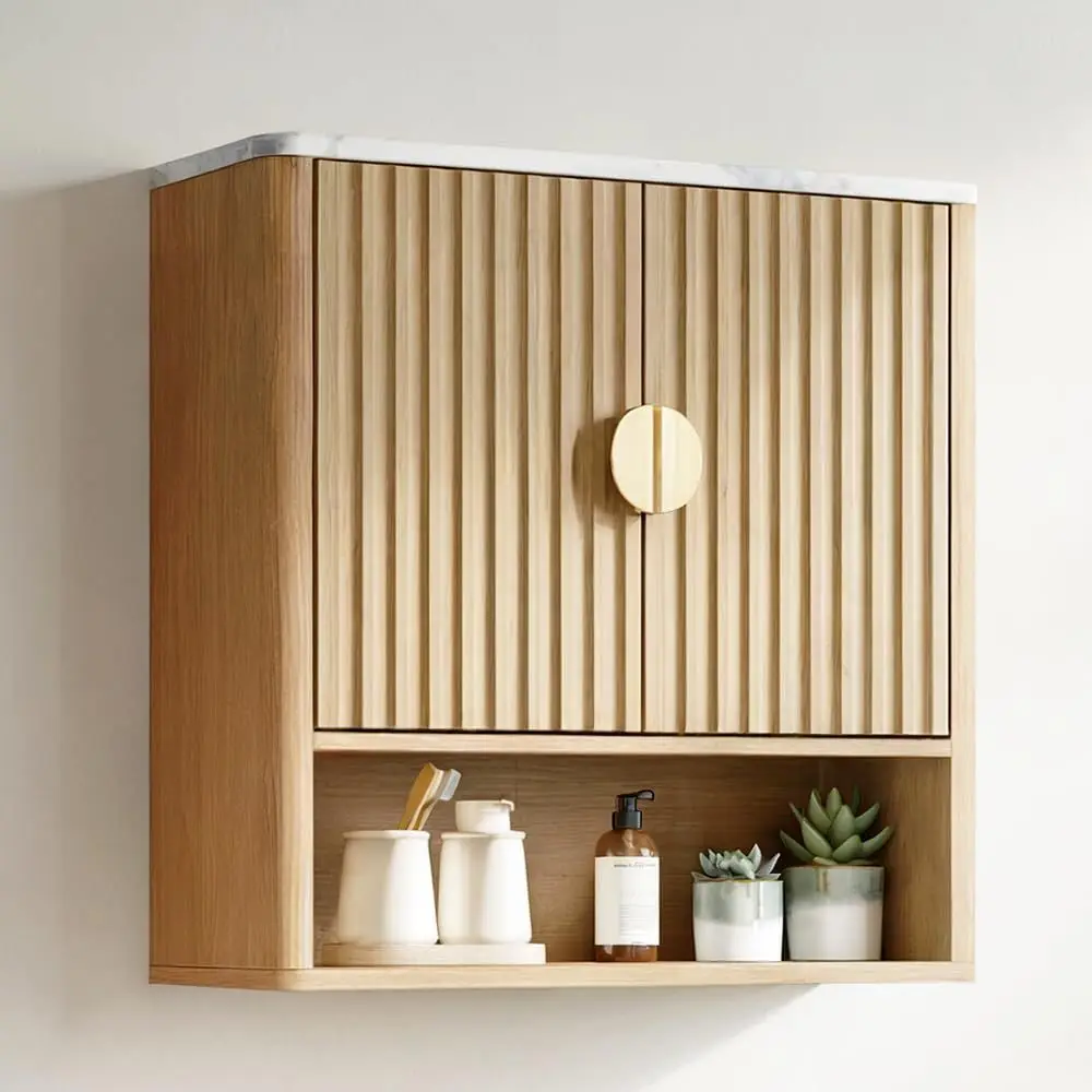 

Bathroom Cabinet Wall Mount with Adjustable Shel, ern Storage Cabinet with 2 Do,Over Toilet Storage or Laundry Room & Kitchen &