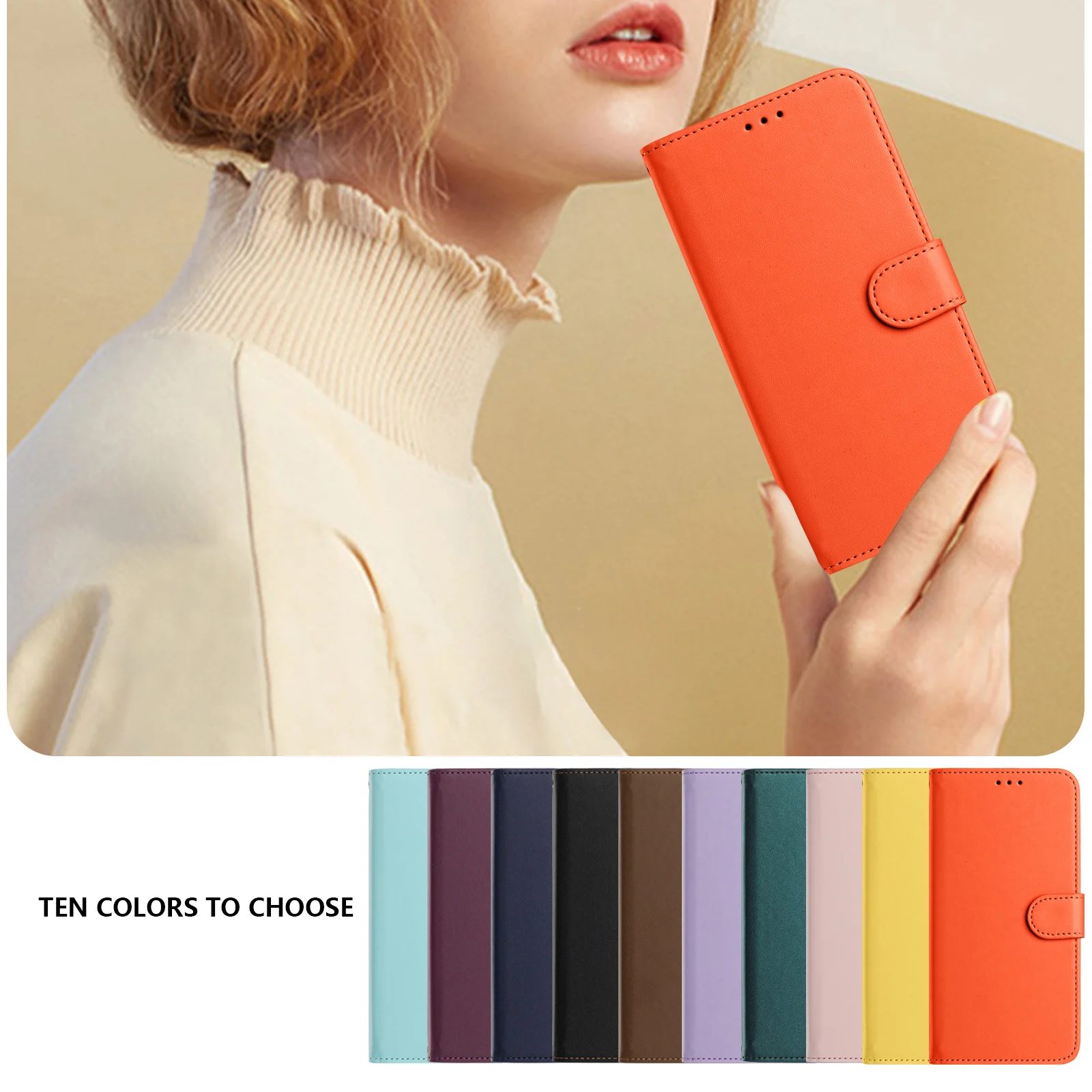 Solid Color PU Leather Lanyard Case For Samsung Galaxy S25 Plus S24 FE S23 Ultra S22 S21+ 5G Card Slots Wallet Holder Cover