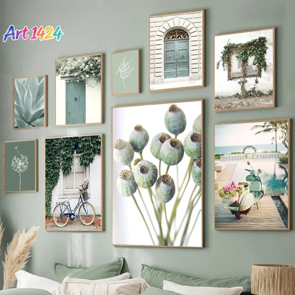 Scandinavian Simple Wall Art Leaf Garland Plant Vine HD Canvas Poster Print Home Bedroom Living Room Decoration