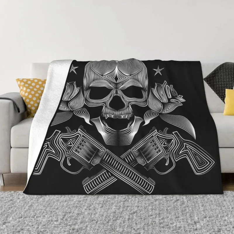 

Guns Plaid Baby Blanket Flannel Printed Hot Movie Cartoon Multi-function Soft Throw Blankets for Home Car Bedspreads