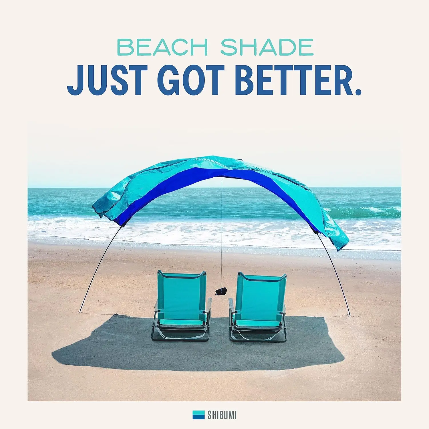 World's Best Beach Shade, The Original Wind-Powered® Beach Canopy, Provides 75 Sq. Ft. of Shade, Compact & Easy to Carry,