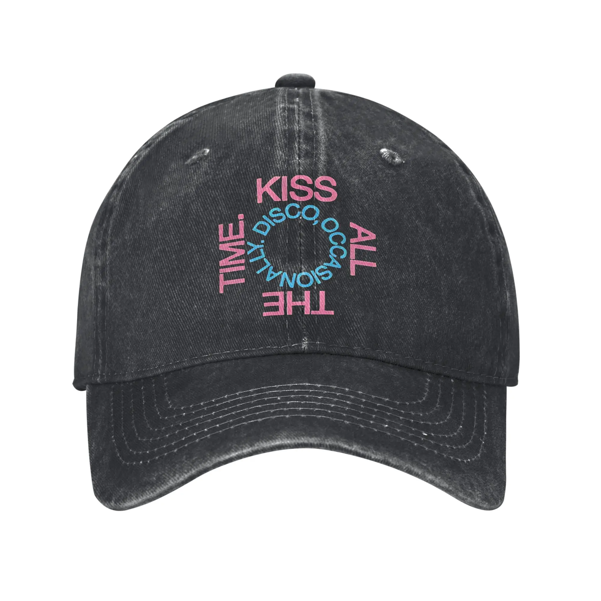 Kiss All The Time Disco, Occasionally 2026 Washed Baseball Cap Sun Trucker Hat Summer Unisex Men Tennis Skate Baseball Caps