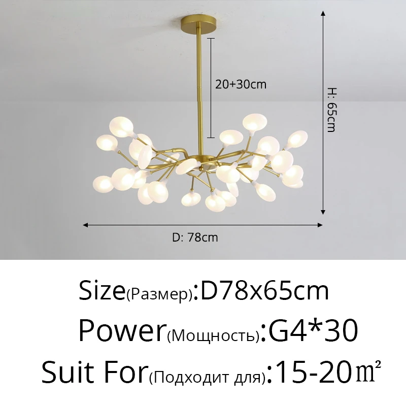 YongYing Lumin Moderne LED-Kronleuchter für Wohnzimmer Esszimmer Glühwürmchen hängende Decken leuchten Home Indoor-Dekor Luxus LED-Aufhängung Beleuchtung 9