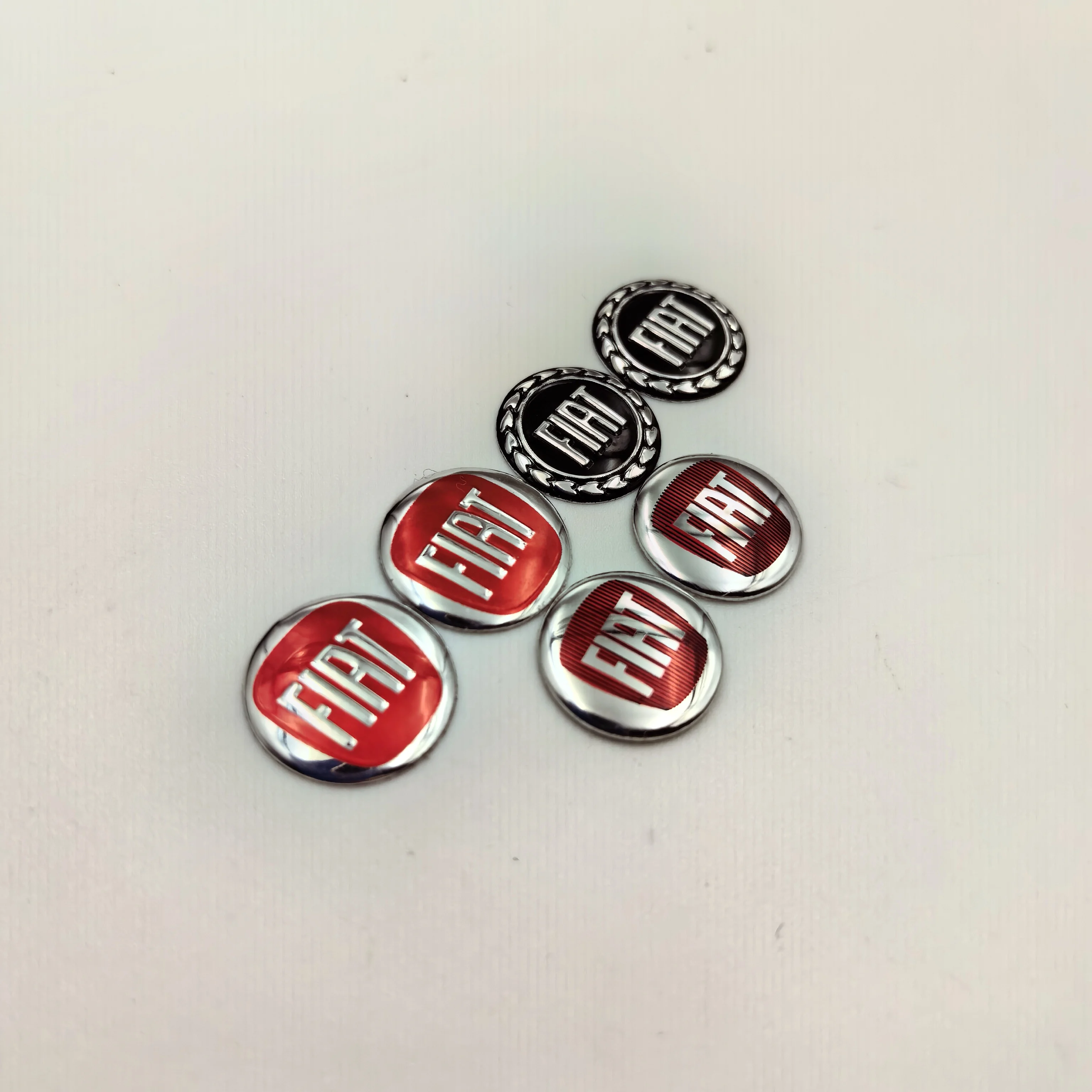 20pcs Fiat Logo Metal Car Remote Key Stickers 14mm 15mm Fiat Specific Badge Pasters for Vehicle Keys