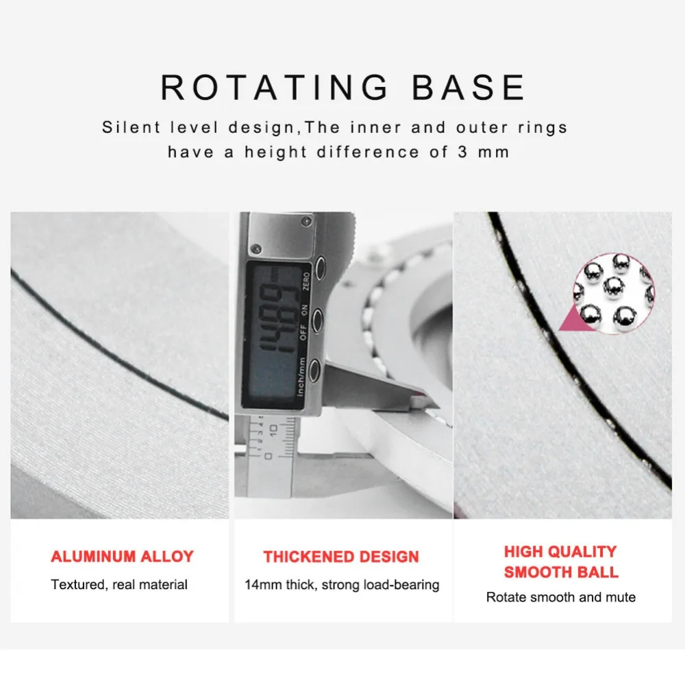 Heavy Duty Turntable Bearing Smooth Round Lazy Susan Rotating Bearing 4.7/5.5/ 8 inch Aluminium Alloy