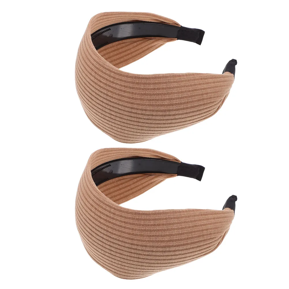 

2 шт. широких нескользящих вязаных повязок на голову: удобные, надежные, стильные женские повязки, модные аксессуары для повседневного использования