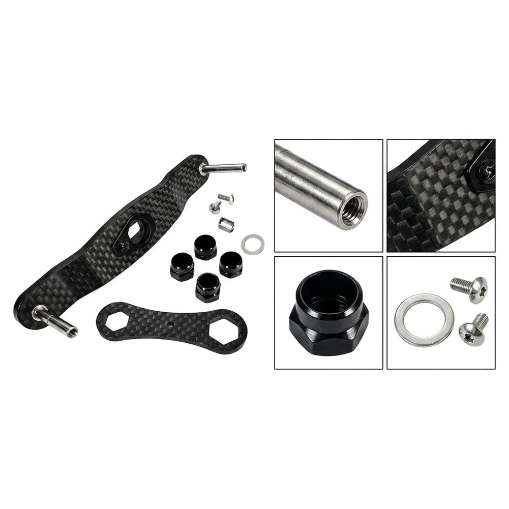 Carbon Fiber Fishing Reel Handle Knob For DAIWA S Brand 113mm Length 7x4mm Shaft Diameter Rocker Arm Replacement Parts Accessory