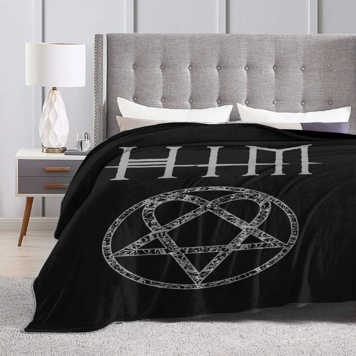 Him Ornate Heartagram Ultra-Soft Micro Fleece Blanket Casual Textile Dust Cover Cover Blanket