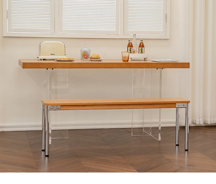 Taburete de madera maciza para dormitorio, Banco retro japonés, unidad pequeña minimalista, mesa de comedor