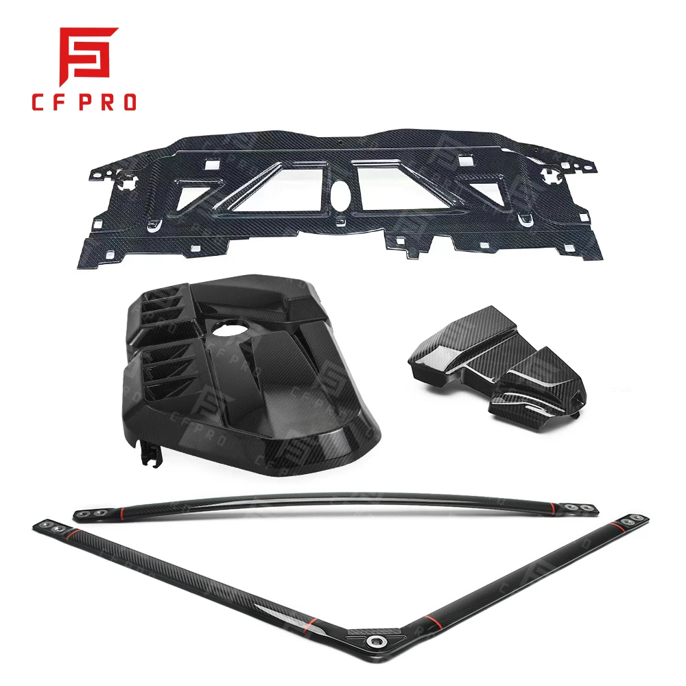 Tampa do Compartimento do Motor em Fibra de Carbono para BMW G80 G82 M3 M4, Conjunto de Acessórios de Personalização para Interior Automotivo