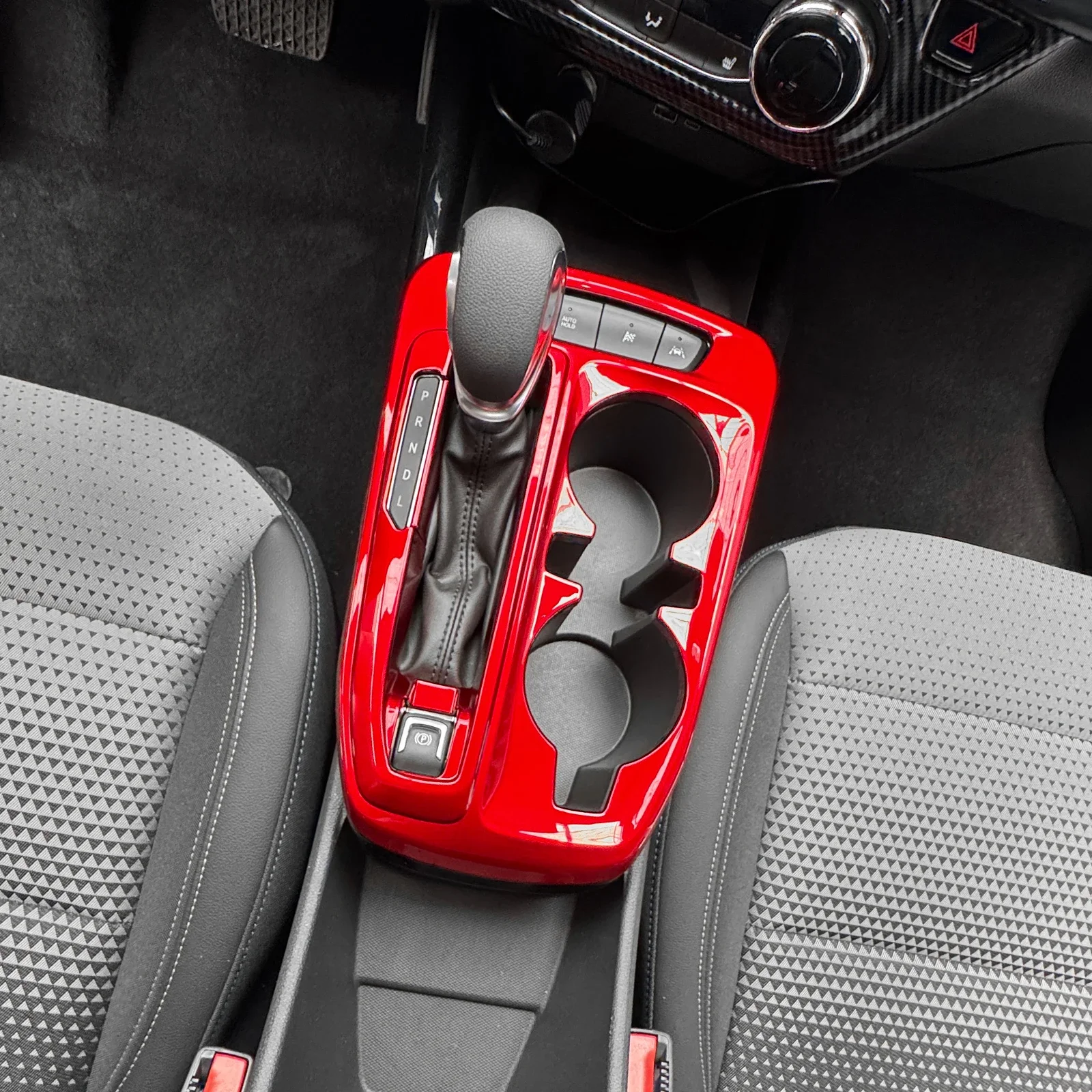 

Red Central Gear Shift Center Console Shift Gear Panel Water Cup Holder Cover Trim For Chevrolet Trax 2024