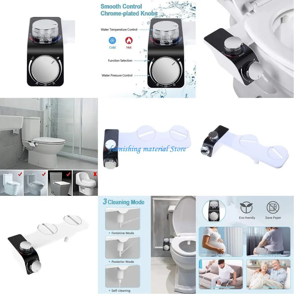 

Y5GD Upgraded Your Bathroom Experience with ToiletS Lids Cold and Hot Double No Electricity Needed for Bathroom