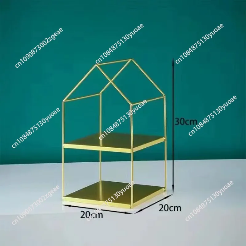 Modern Gold Iron Dim Sum Dessert Table Wedding Cake Tray Afternoon Tea Rack Tea Break Shelf Snack Candy Display Decoration Craft