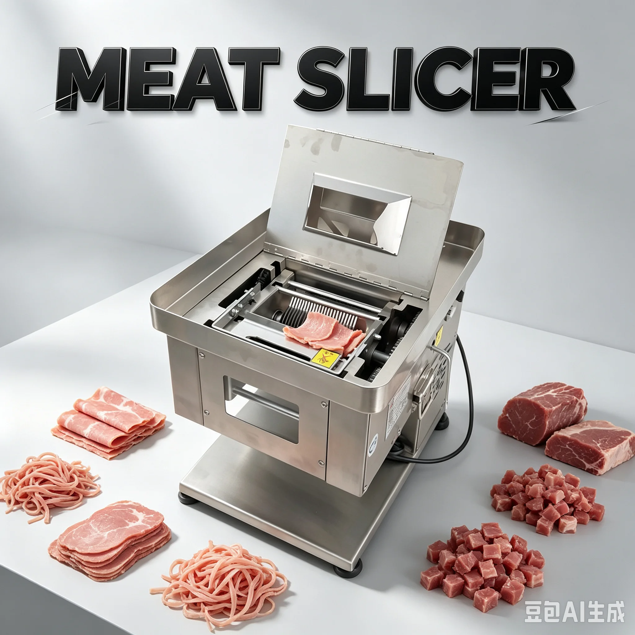 Electric Automatic Meat Slicer Stainless Steel Food Processor Household Meat Vegetable Chopper Cutter