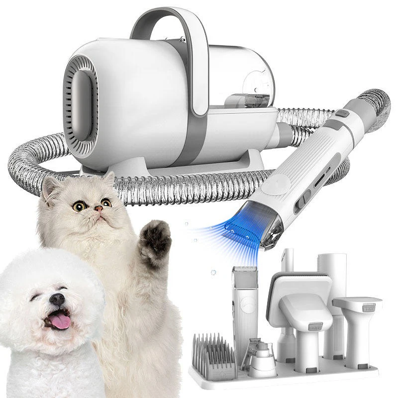 5-in-1 Pet Grooming Vacuum Kit Professional Dog Cat Hair Clipper Trimmer Set with Suction for Deshedding Cleaning view 4